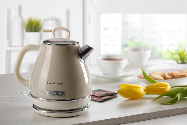 ⁦Ariete Beige Small 1 Litre Vintage Cone Style Electric Kettle Retro, 2868/03⁩ - الصورة ⁦2⁩