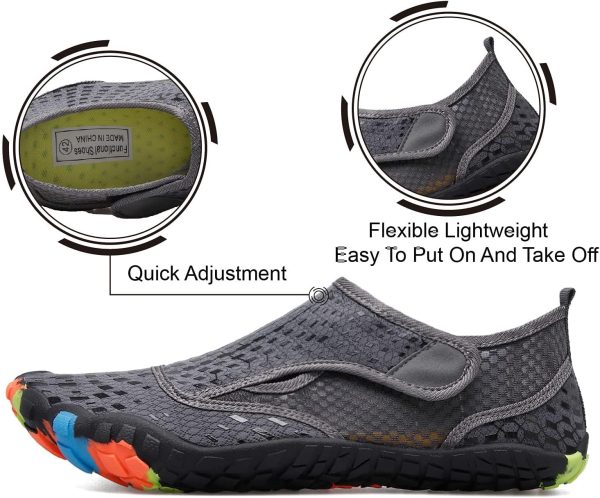 ⁦L-RUN Water Shoes Mens Womens Outdoor Quick Dry Aqua Barefoot Beach Shoes for Swim Surf Diving Summer Water Sports⁩ - الصورة ⁦5⁩