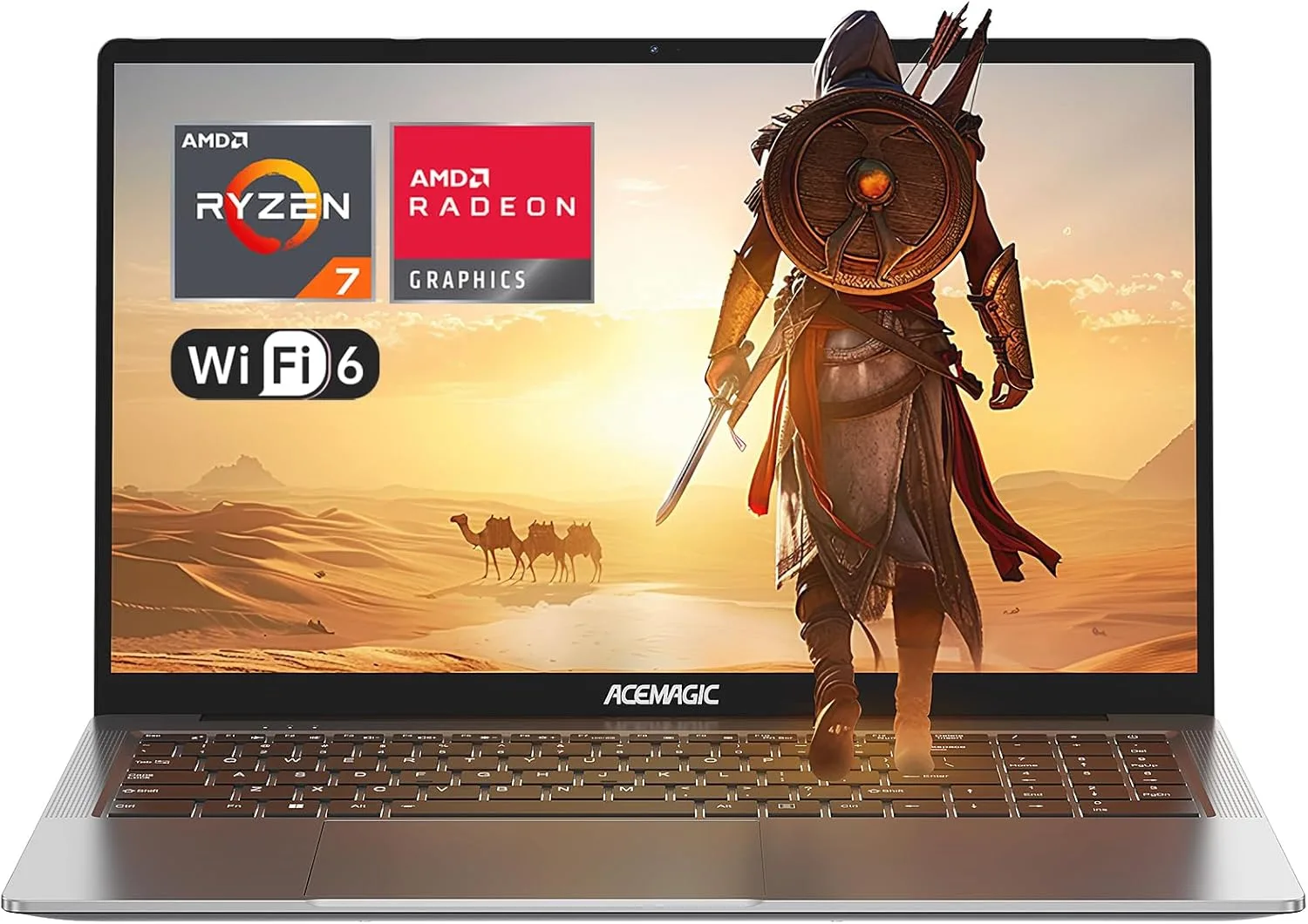 ACEMAGIC Laptop with Metal Case and Backlit Gaming Laptop AMD Ryzen 7 5700U (8C/16T, up to 4.3 GHz) for Gamer Notebook, 16.1 Inch FHD, 16GB DDR4.512GB M.2 SSD, WiFi 6, BT5. 2, HDMI (Grey)