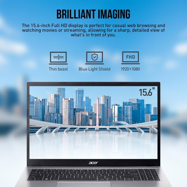 ⁦ايسر لابتوب اسباير 3 15.6 انش FHD مقاس 15 انش لطلاب الجامعة، AMD رايزن 7، ذاكرة RAM 64GB وSSD 1TB + مجموعة توصيل 512GB، ويندوز 11 برو لايف تايم اوفيس، منفذ ايثرنت، 10 مفاتيح⁩ - الصورة ⁦5⁩