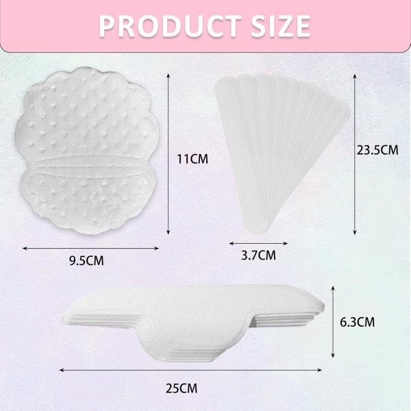 ⁦Hepiide [60+20+20] 100Pcs Upgraded Underarm Sweat Pads and Disposable Collar Protectors Sweat Pads, Against Sweat & Stains, Invisible Collar Neck Liner Pad Feel Fresh & Dry All Day for Men Women⁩ - الصورة ⁦2⁩