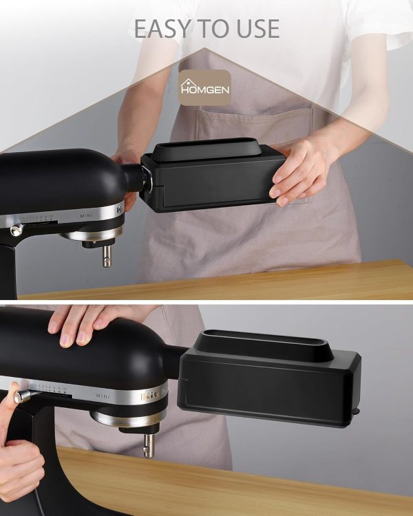 ⁦HOMGEN Professional Meat Tenderizer for KitchenAid Stand Mixer Stainless Steel Gears Meat Tenderizer Attachment for All Models KitchenAid with Sturdy Cover for Beef Pork etc⁩ - الصورة ⁦6⁩