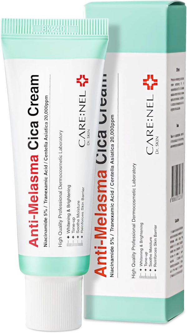 CARE:NEL Melasma Treatment for Face Cream - Dark Spot Remover Centella Asiatica - Korean Skin Care Beauty Products 40ml/1.35 fl.oz