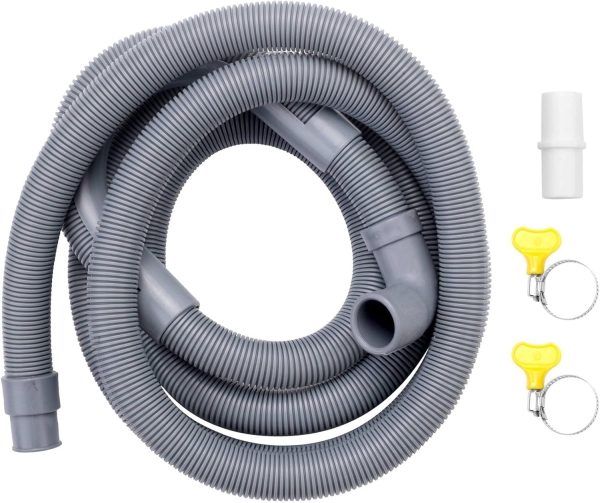 Universal Drain Hose Extension Pipe Kit, Washing Machine Pipe Replacement Drain Hose Extension for Tumble Dryer Machine Dishwasher & Other Applications 2m