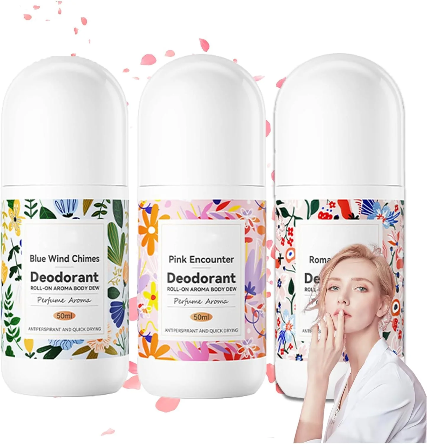 عطر رومانتيك لفافة البكرة، بفيرومونات، بحجم مناسب للسفر، مركز يدوم طويلاً، للجسم بالعلاج بالروائح العطرية للنساء والرجال، مجموعة 3 قطع، من نالاكال، وردة