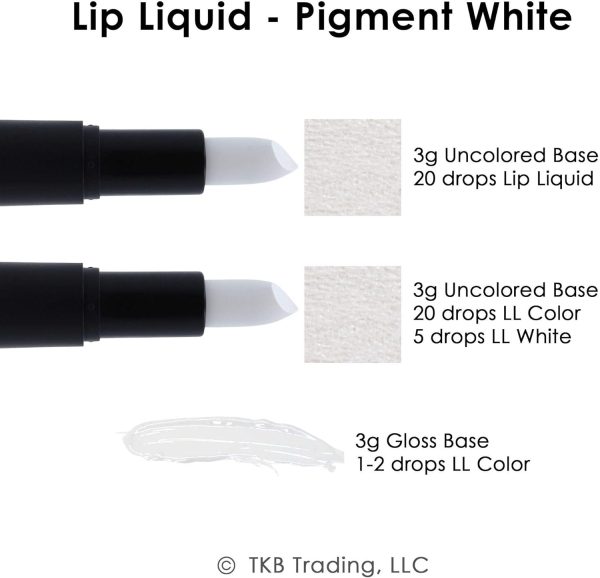 ⁦TKB Trading, LLC Lip Liquid Color|Liquid Lip Color for Gloss Base, DIY Lip Gloss, Pigmented Lip Gloss and Lipstick Colorant, Made in USA (1floz (30ml), Pigment White)⁩ - الصورة ⁦2⁩