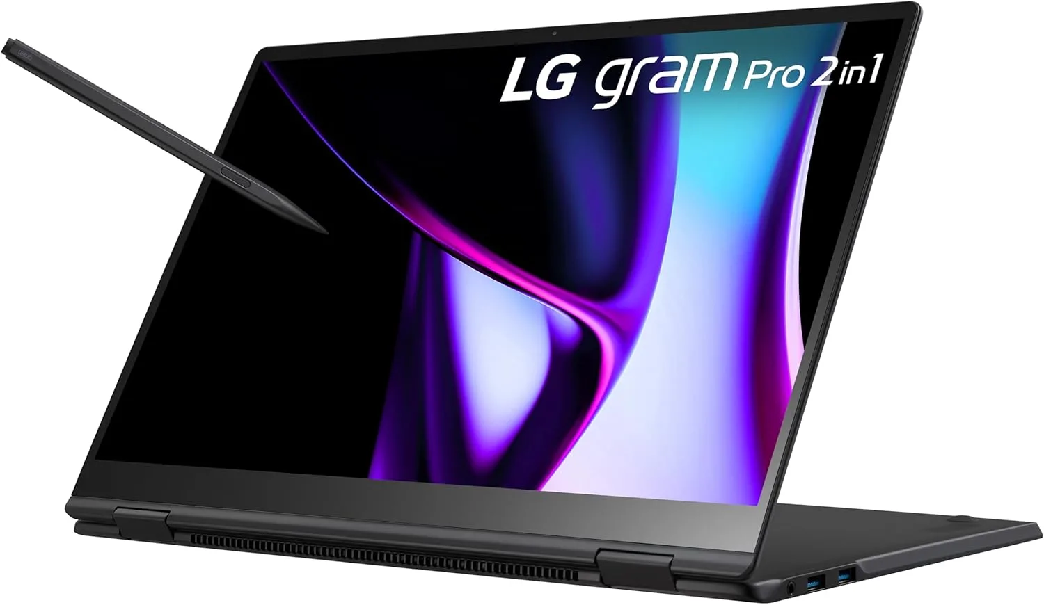 LG gram Pro 2 in1 16-Inch Lightweight and Versatile Laptop Intel Evo Edition - Intel Core Ultra 7 16GB RAM 1TB SSD - Black