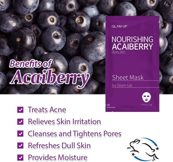 ⁦قناع ورقي مغذي من جلام اب AcaiBerry (10 ورقات) - بشرة ندية⁩ - الصورة ⁦2⁩
