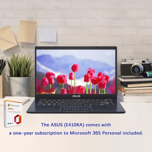⁦ASUS Vivobook go 14" FHD Laptop, Intel Pentium N6000 (Up to 3.30GHz), 4GB RAM, 64GB eMMC, Thin & Light, NumberPad, Webcam, HDMI, Wi-Fi, Win 11 Home in S Mode⁩ - الصورة ⁦7⁩