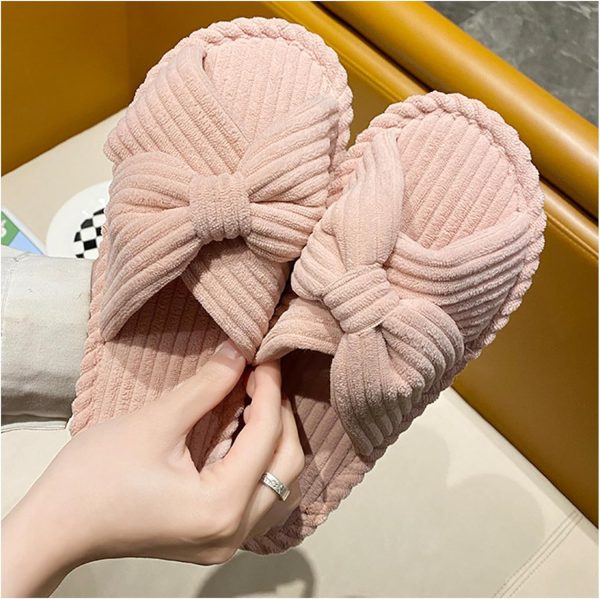 ⁦HAOLIHAO Women's Non-Slip Corduroy Indoor Slippers for Bedroom⁩ - الصورة ⁦2⁩