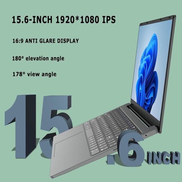 ⁦DUOQI Laptop 15.6 IPS 32GB RAM, 1024GB NVMe SSD, Intel Quad-Core14th Celeron CPU Laptop Computers with Windows11 Pro Support Face ID,2.4G/5G WiFi,BT5.1, USB3.2,HDMI,Type-C (32G+1T)⁩ - الصورة ⁦4⁩