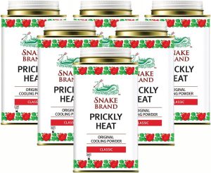 SNAKE BRAND Prickly Heat Cooling Body Powder 140g (Classic, Pack of 6)
