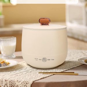 جهاز طهي الأرز صغير محمول، كوب واحد، وعاء تسخين كهربائي غير لاصق، 1.5 لتر، حماية من الحرارة الزائدة والغليان الجاف، مثالي للسفر والمكتب والسكن الجامعي من تيريفي