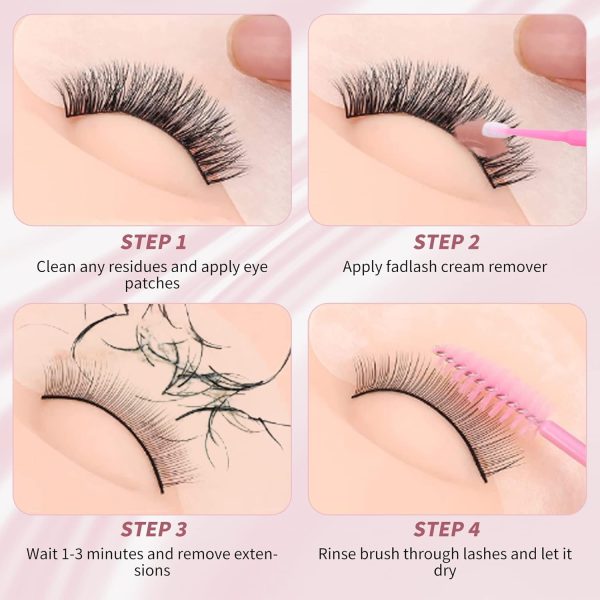 ⁦FADLASH Lash Extension Remover 15g Cream Eyelash Extension Remover Quickly and Low Irritation Lash Remover for Lash Extensions Sensitive Skin Eyelash Glue Remover for Salon Lash Glue Remover (Peach)⁩ - الصورة ⁦5⁩