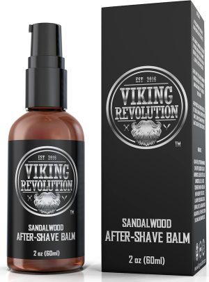 Viking Revolution Luxury After-Shave Balm - Premium After-Shave Lotion - Soothes and Moisturises Face After Shaving - Eliminates Razor Burn for A Silky Smooth Finish - Sandalwood Scent
