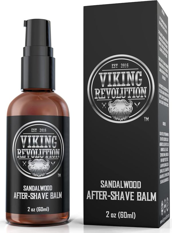 Viking Revolution Luxury After-Shave Balm - Premium After-Shave Lotion - Soothes and Moisturises Face After Shaving - Eliminates Razor Burn for A Silky Smooth Finish - Sandalwood Scent