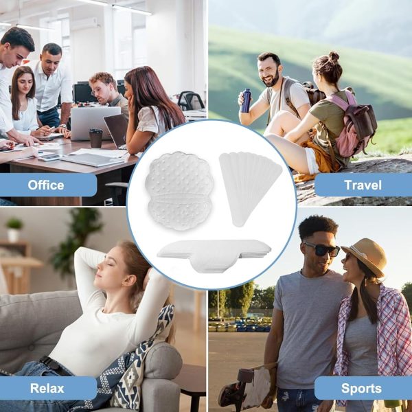 ⁦Hepiide [60+20+20] 100Pcs Upgraded Underarm Sweat Pads and Disposable Collar Protectors Sweat Pads, Against Sweat & Stains, Invisible Collar Neck Liner Pad Feel Fresh & Dry All Day for Men Women⁩ - الصورة ⁦7⁩