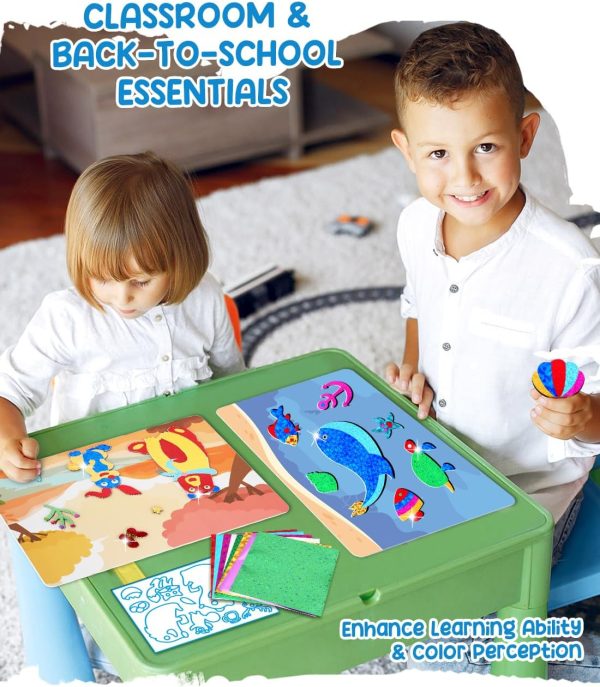 ⁦ZMLM Colorful Foil Arts Fun - No Mess Art Birthday Gifts Set - Christmas Crafts Supplies for 4+ Boys - Stocking Stuffers & Boys and Girls Toys for 4 5 6 7 8 9 10⁩ - الصورة ⁦7⁩