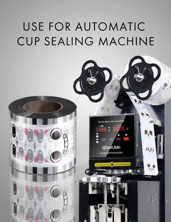 ⁦WantJoin Cup Sealing Film Tea Cup Sealing Film Boba Cup Sealer Film 90-105 mm 3000 Cups for PP Plastic and Paper Cups⁩ - الصورة ⁦3⁩