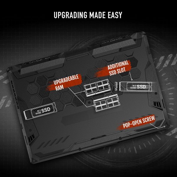 ⁦اسس لابتوب العاب تي يو اف A15 (2024) بشاشة 15.6 انش FHD 144Hz وانفيديا® جيفورس RTX™ 3050 وAMD رايزن 5 7535HS و8GB DDR5 و512GB PCIe® الجيل الرابع NVME SSD وواي فاي 6 وويندوز 11 FA506NC-ES51⁩ - الصورة ⁦7⁩