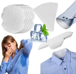 Hepiide [60+20+20] 100Pcs Upgraded Underarm Sweat Pads and Disposable Collar Protectors Sweat Pads, Against Sweat & Stains, Invisible Collar Neck Liner Pad Feel Fresh & Dry All Day for Men Women