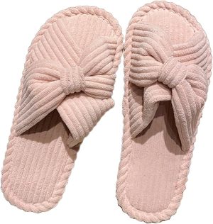 HAOLIHAO Women's Non-Slip Corduroy Indoor Slippers for Bedroom