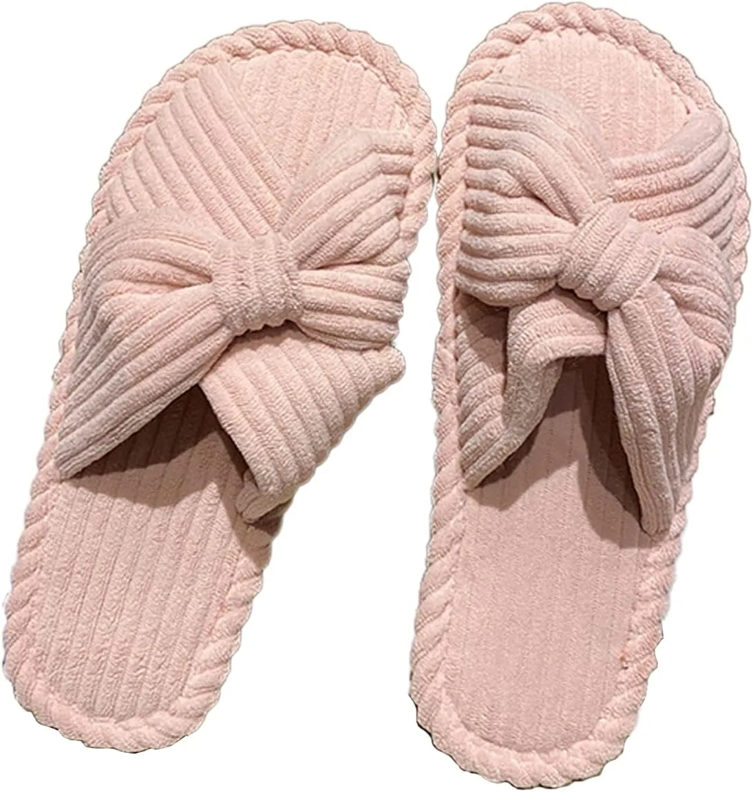HAOLIHAO Women's Non-Slip Corduroy Indoor Slippers for Bedroom