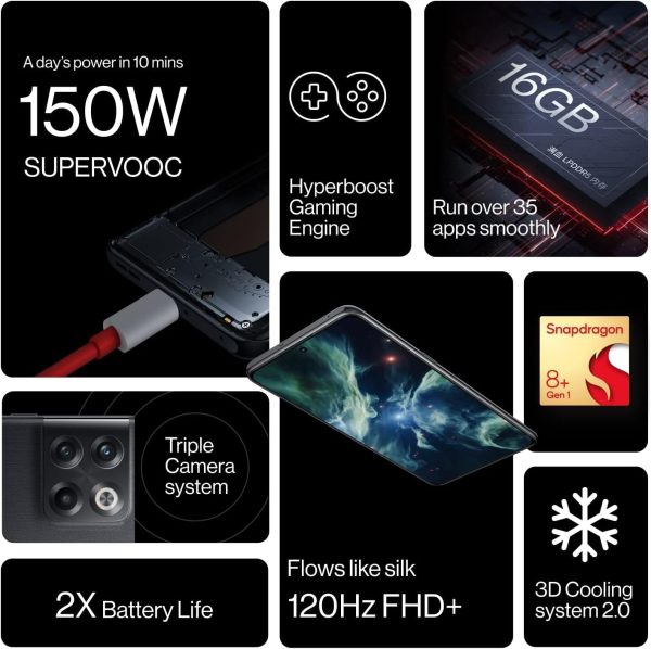 ⁦ون بلس 10T 5G (اخضر مزرق)، ذاكرة رام 12 جيجابايت، تخزين 256 جيجابايت),ذو شريحتين⁩ - الصورة ⁦6⁩