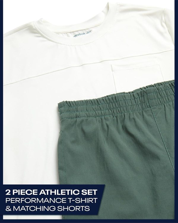 ⁦Reebok Boys Shorts Set 2 Piece Performance T-Shirt and Basketball Gym Shorts (8-12)⁩ - الصورة ⁦2⁩