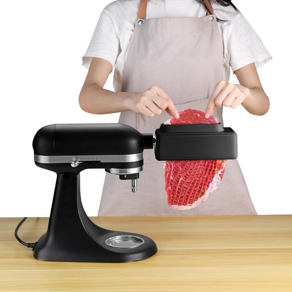 HOMGEN Professional Meat Tenderizer for KitchenAid Stand Mixer Stainless Steel Gears Meat Tenderizer Attachment for All Models KitchenAid with Sturdy Cover for Beef Pork etc