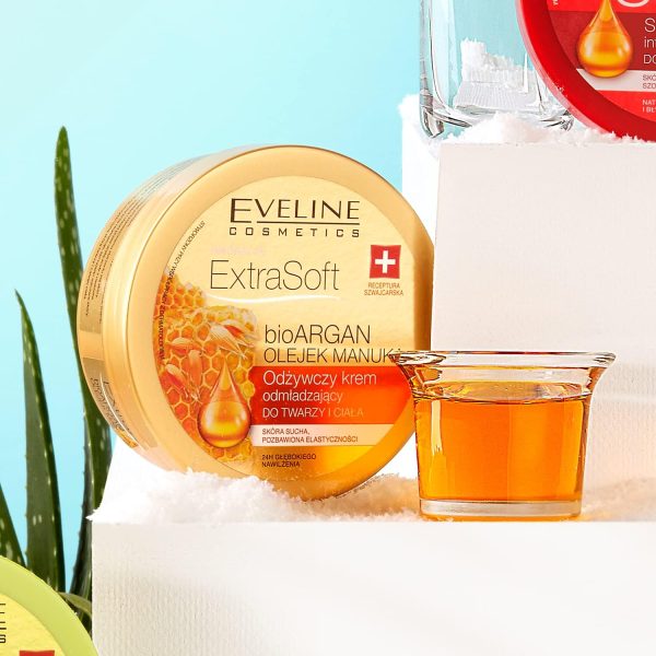 ⁦Eveline Cosmetics EXTRA SOFT Nourishing and Rejuvenating Face and Body Cream 175 ml⁩ - الصورة ⁦2⁩