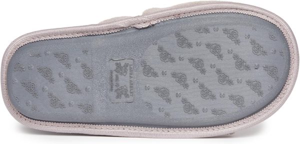 ⁦Laura Ashley Soft Terry Knot Scuff Slippers for Women - Comfy Non Slip Closed Toe Bedroom Slipper - Cozy Slide On Womens House Slippers⁩ - الصورة ⁦3⁩