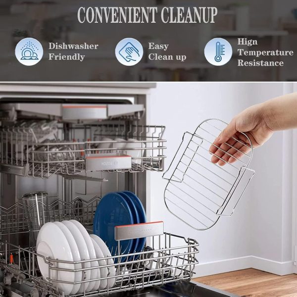 ⁦رف مقلاة هوائية من استيوبت من قطعتين متوافق مع مقلاة نينجا فود الهوائية ثنائية المنطقة [AF300UK] [AF400UK] من الستانلس ستيل 304⁩ - الصورة ⁦5⁩