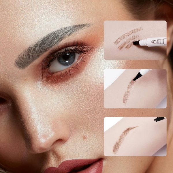 ⁦قلم حواجب مقاوم للماء بطرف شوكة مايكرو، قلم مايكروبليدينج سكيتش يدوم طويلا ومقاوم للتلطخ⁩ - الصورة ⁦7⁩