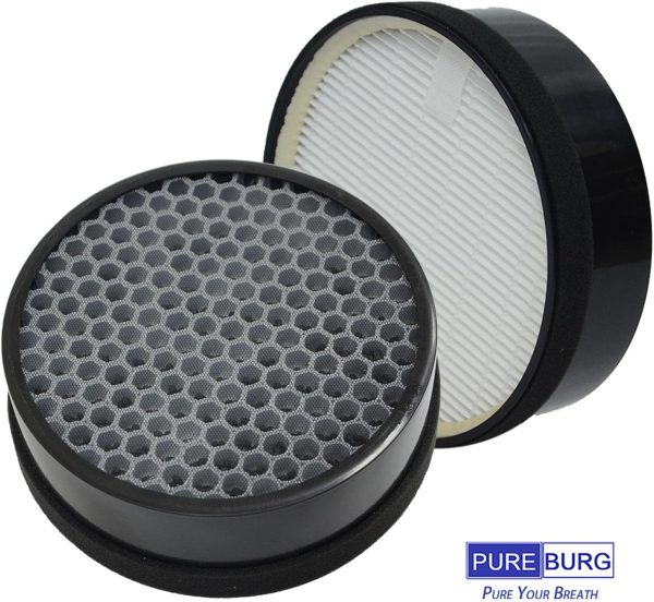 ⁦PUREBURG Replacement Filter Compatible with GENIANI G-2000-FL & TCL CISNO iHome KJ65F-A1 KJ65F-A2 Air Purifiers,2-Pack H13 HEPA Activated Carbon Pre-Filters Air Clean⁩ - الصورة ⁦5⁩