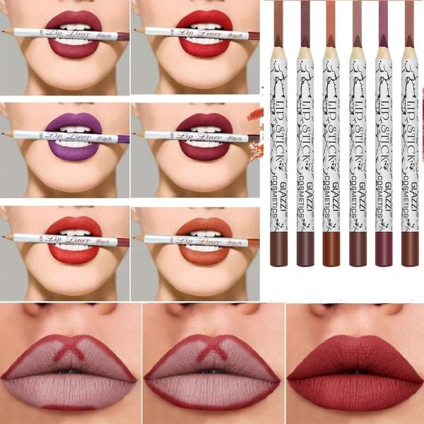 ⁦KASTWAVE Lip Liner Pencil Set,12 Color Matt Smooth Waterproof lip pencil set lip pencil set, Natural Long Lasting Makeup Lip Liners⁩ - الصورة ⁦9⁩