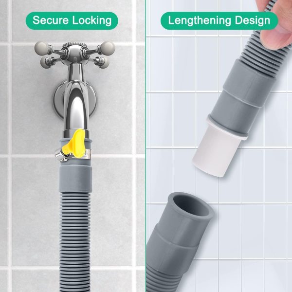 ⁦Universal Drain Hose Extension Pipe Kit, Washing Machine Pipe Replacement Drain Hose Extension for Tumble Dryer Machine Dishwasher & Other Applications 2m⁩ - الصورة ⁦7⁩