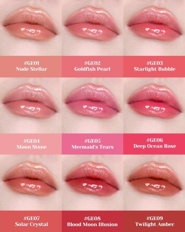 ⁦Flower Knows Moonlight Mermaid Series Jewelry Lip Gloss (GE07 Solar Crystal, 3.5ml)⁩ - الصورة ⁦6⁩