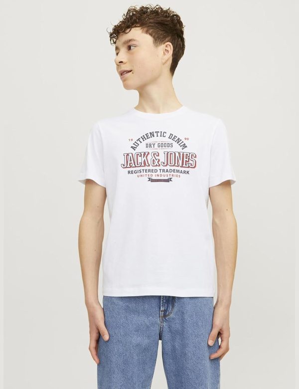 ⁦JACK & JONES Boys LOGO TEE SS O-NECK 2 COL S JNR T-Shirt⁩ - الصورة ⁦2⁩