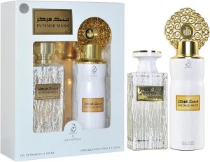 مجموعة هدايا مكونة من عطر المسك المركز للجنسين عربيات او دي بارفان 100 مل + مزيل عرق 200