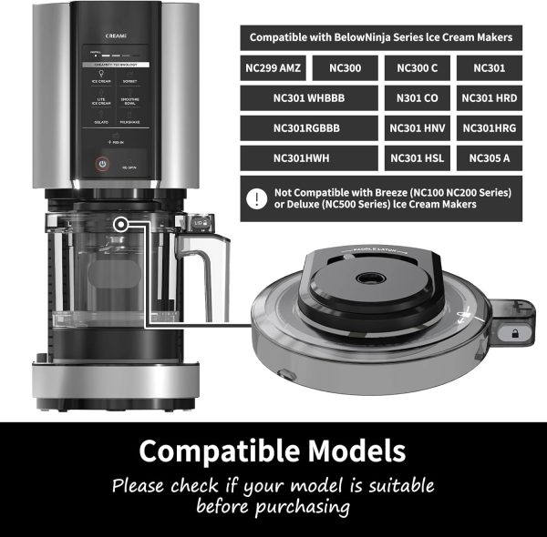 ⁦Dxiocli Outer Bowl Lid Replacement for Ninja Creami NC301 NC300 NC299AMZ Series | BPA-Free Polycarbonate | Dishwasher-Safe Watertight Design (Lid Only)⁩ - الصورة ⁦5⁩