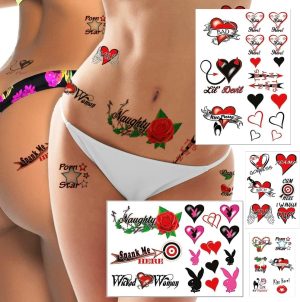 Sovereign-Gear 40+ Sexy Cheeky Temporary Tattoo for Women - Adult Fun for Lower Back Legs Arms Butt Belly