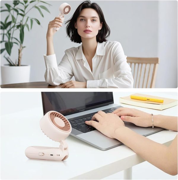 ⁦مروحة مظلة قابلة للطي من دوربيستر - مروحة صغيرة بمشبك، بطارية 2000mAh، 4 سرعات، راس قابل للتعديل 180 درجة، محمولة للمظلة/المحمولة/المكتب، مثالية للشاطئ والسفر والاماكن الخارجية - بينك⁩ - الصورة ⁦7⁩