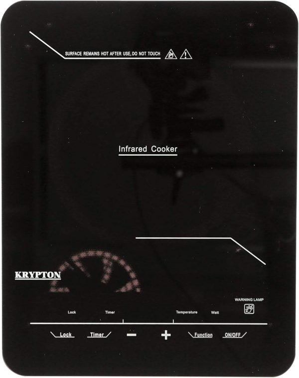 ⁦Krypton 2000W Infrared Cooker | Electric Infrared Glass Ceramic Cooker | Digital LED Display | 8 Power Levels⁩ - الصورة ⁦6⁩