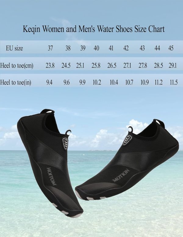 ⁦Keqin Men and Women Water Shoes Barefoot Beach Pool Shoes Quick-Dry Aqua Yoga Socks for Surf Swim Water Sport Non-slip Swim Beach Shoes⁩ - الصورة ⁦4⁩