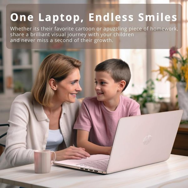 ⁦HP لابتوب ستريم 14 انش HD برايت فيو، معالج انتل سيليرون N4120، ذاكرة RAM 16GB، تخزين 64GB، بطاقة رسومات انتل HD، كاميرا ويب 720p، اوفيس 365 لمدة عام، زهري، ويندوز 11 اس، بطاقة USB 32GB هوت فيس⁩ - الصورة ⁦6⁩