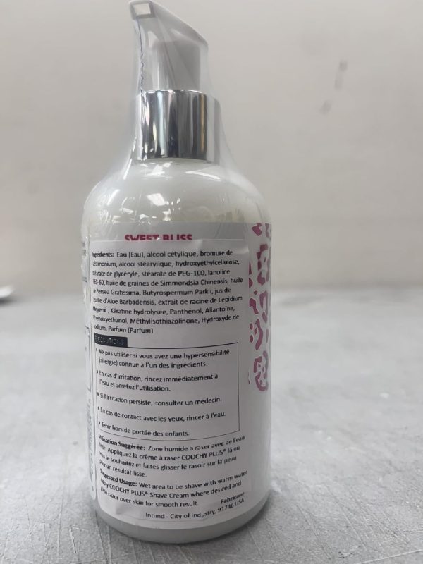 ⁦Coochy Plus Intimate Shaving Cream SWEET BLISS For Pubic, Bikini Line, Armpit - Rash-Free With Patent-Pending MOISTURIZING+ Formula Prevents Razor Burns & Bumps, In-Grown Hairs (Bottle 8.5oz)⁩ - الصورة ⁦9⁩