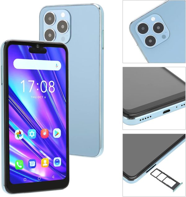 ⁦هاتف ذكي I14 برو ماكس 6.1 انش غير مقفل 4GB 32G 8.1 مع كاميرا 8MP وحدة معالجة مركزية رباعية النواة توسيع 64G واي فاي بلوتوث اف ام جي بي اس 5000mAh بشريحتين اسود⁩ - الصورة ⁦5⁩
