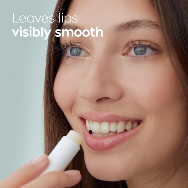 ⁦NIVEA Dewy Lip Care with Hyaluronic Acid, Lip Balm Leaves Visibly Less Noticeable Lip Lines and No Waxy Feel, 0.18 Oz, Pack of 4⁩ - الصورة ⁦8⁩