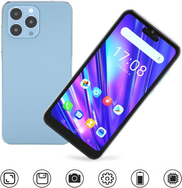 ⁦هاتف ذكي I14 برو ماكس 6.1 انش غير مقفل 4GB 32G 8.1 مع كاميرا 8MP وحدة معالجة مركزية رباعية النواة توسيع 64G واي فاي بلوتوث اف ام جي بي اس 5000mAh بشريحتين اسود⁩ - الصورة ⁦6⁩